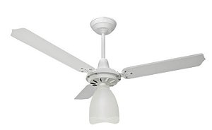 Ventilador de Teto Loren-Sid Diplo M2 Lumi Branco 3V 220V com Pás Madeira MDF Brancas 3P00 Ref-711